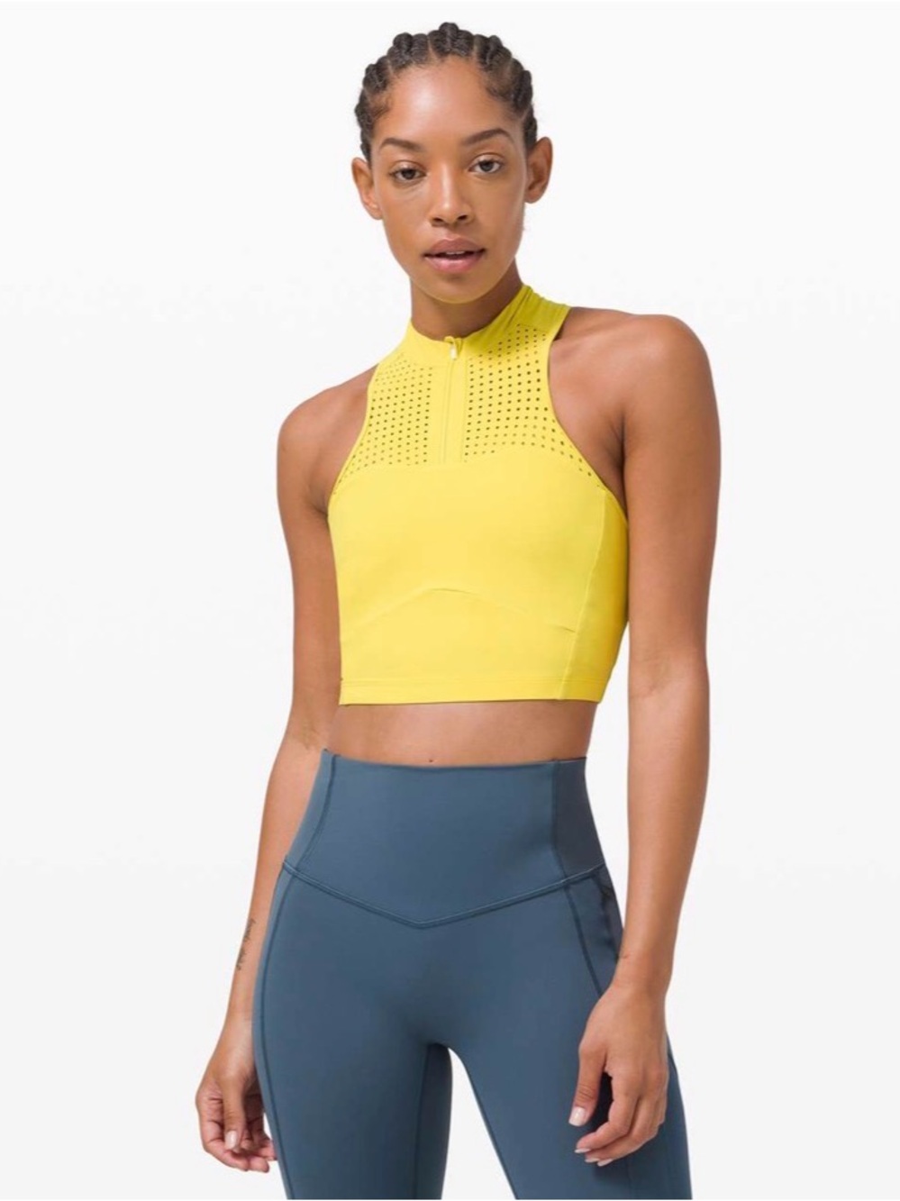Lululemon Sz 8 Unleash Strength Yellow Medium Support Sport Bras